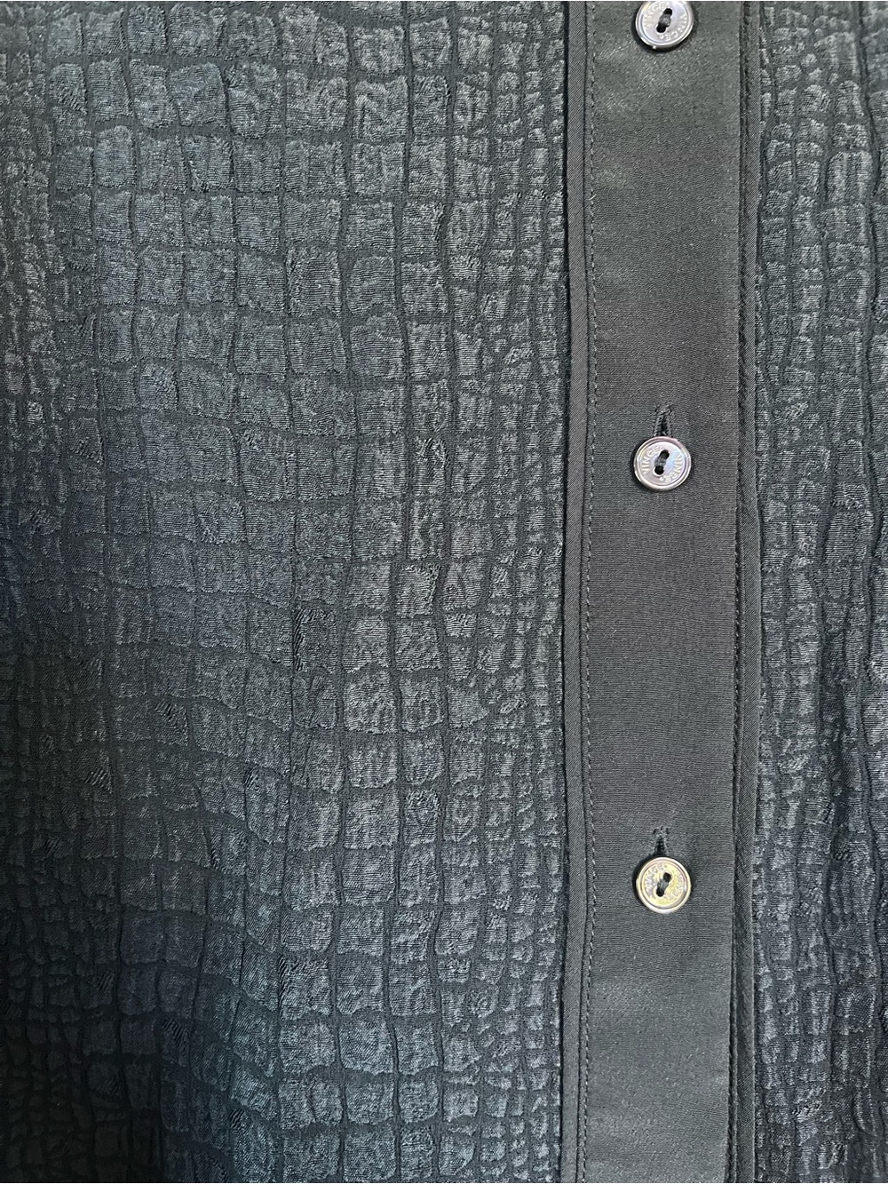 Vince Textured dark Navy Button Front Blouse - Picture 4 of 5